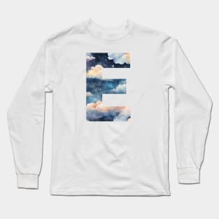 A pattern of cloud shapes filling the letter e Long Sleeve T-Shirt